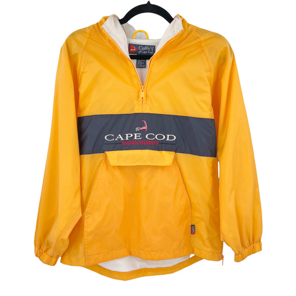 Cuffys of Cape Cod Massachusetts Kids Yellow Waterproof Windbreaker Jacket - Picture 1 of 12